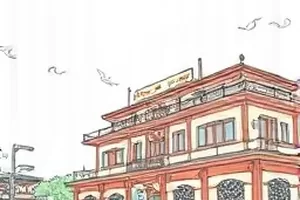 《云上绣坊》封面，云海之上悬空的木质绣坊与飘动的丝线