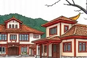 《城市野猫志》剧照，老小区墙角一只猫蹲在纸箱旁