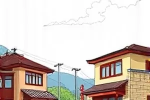 《雾中灯塔》剧照，被浓雾包裹的灯塔与一束旋转的灯光